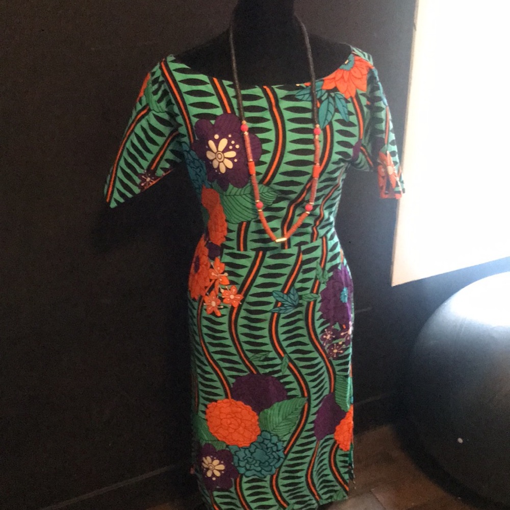 Turquoise African print dress 👗 - Picture 5 of 9